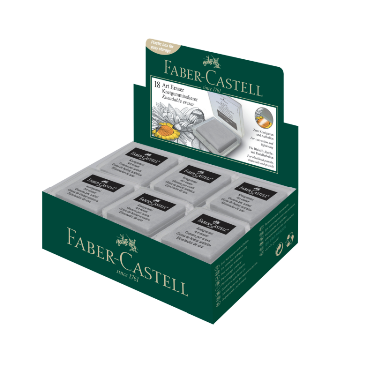 FABER CASTELL GRİ KILIFLI HAMUR SİLGİ 18Lİ *30