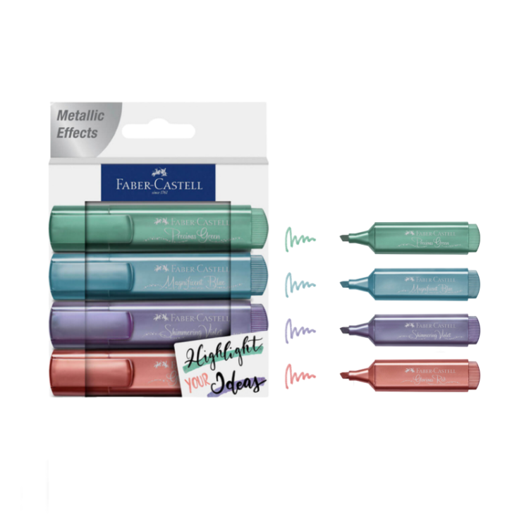 FABER CASTELL 4LÜ METALİK FOSFORLU KALEM