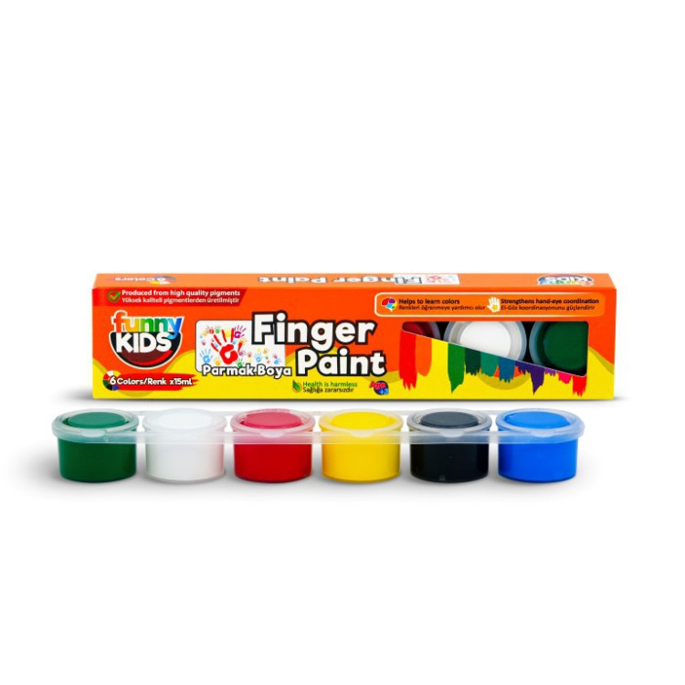 FUNNY KIDS PARMAK BOYA 6'LI*72