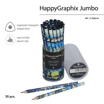 HAPPY GRAPHİX 21-0062-24 JUMBO KURŞUN KALEM 4B 3,5MM RÜYA 30LU >
