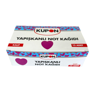 KUPON KYP-530 YAPIŞKANLI POSTİT KALP 12'Lİ *36 KUPON KYP-530 YAPIŞKANLI POSTİT KALP 12'Lİ *36