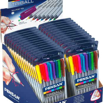 PENSAN 1003 TRİBALL TÜKENMEZ KALEM RENKLİ 8'Lİ SET *192