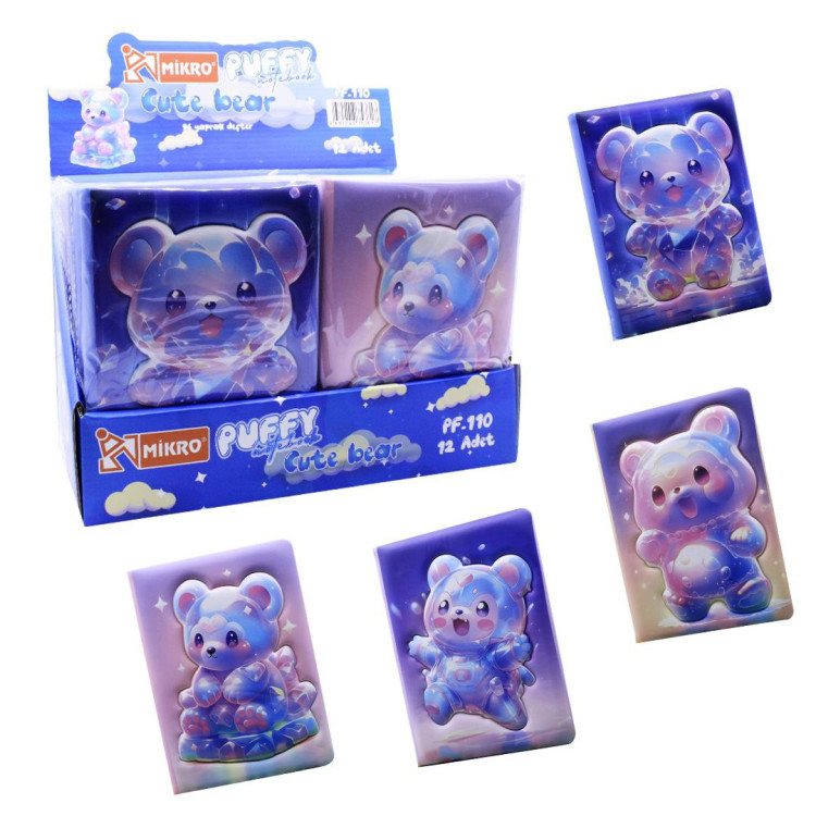 MİKRO PUFFY PF-110 CUTE BEAR NOT DEFTERİ 12'Lİ