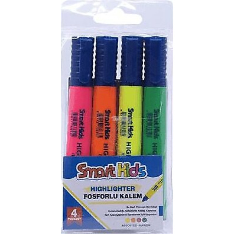 SMART KİDS 3648 FOSFORLU KALEM 4LÜ *12