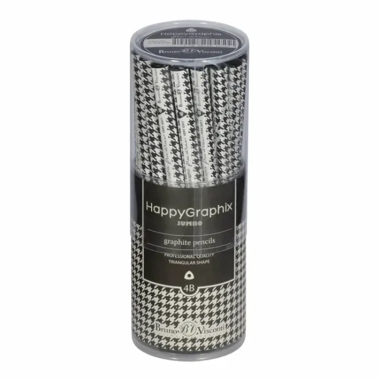 HAPPY GRAPHİX 21-0062-28 BLACK  JUMBO KURŞUN KALEM  4B 3,5MM ZİGZAK 30LU PAKET