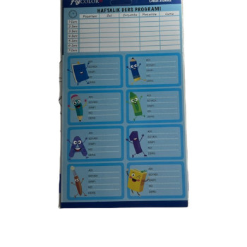 FLY COLOR DERS PROGRAMLI OKUL ETİKETİ 30'LU PAKET