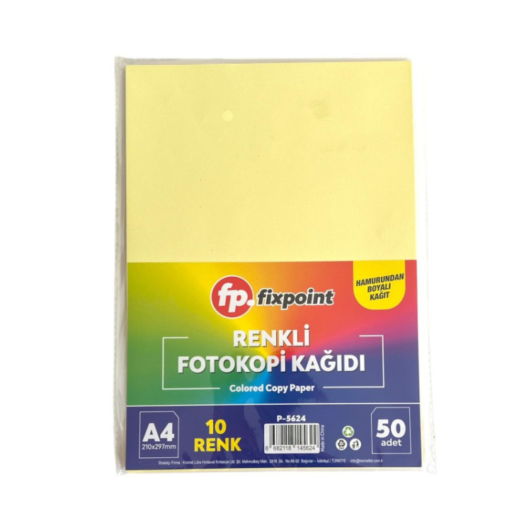 FİXPOİNT P-5624 RENKLİ A4 FOTOKOPİ KAĞIDI 50'Lİ*120