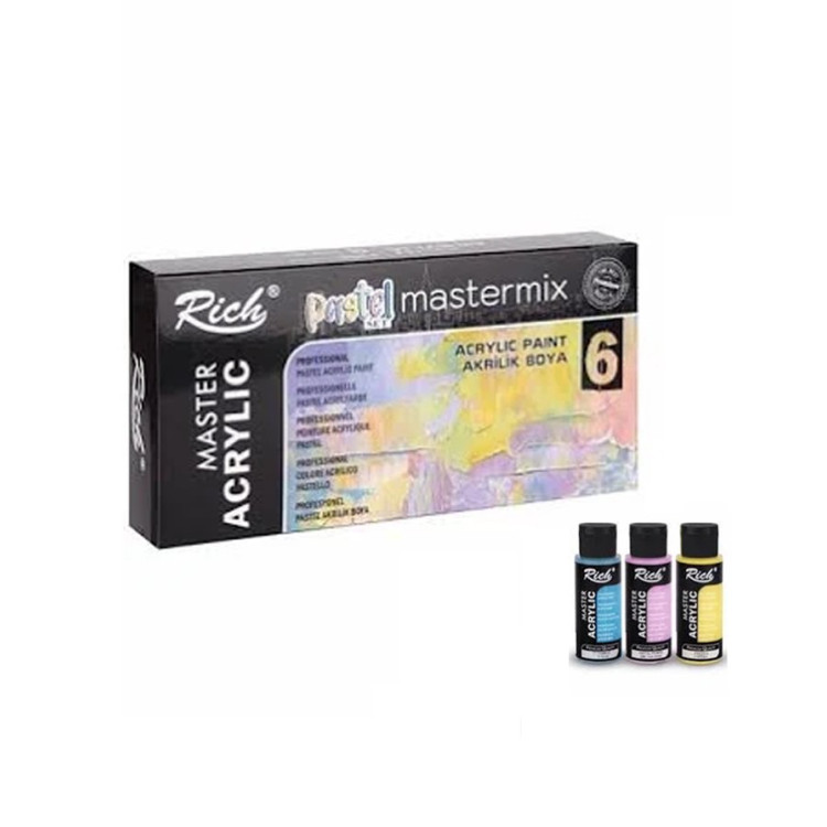 RİCH MASTERMİX 60 CC AKRİLİK BOYA PASTEL 6LI