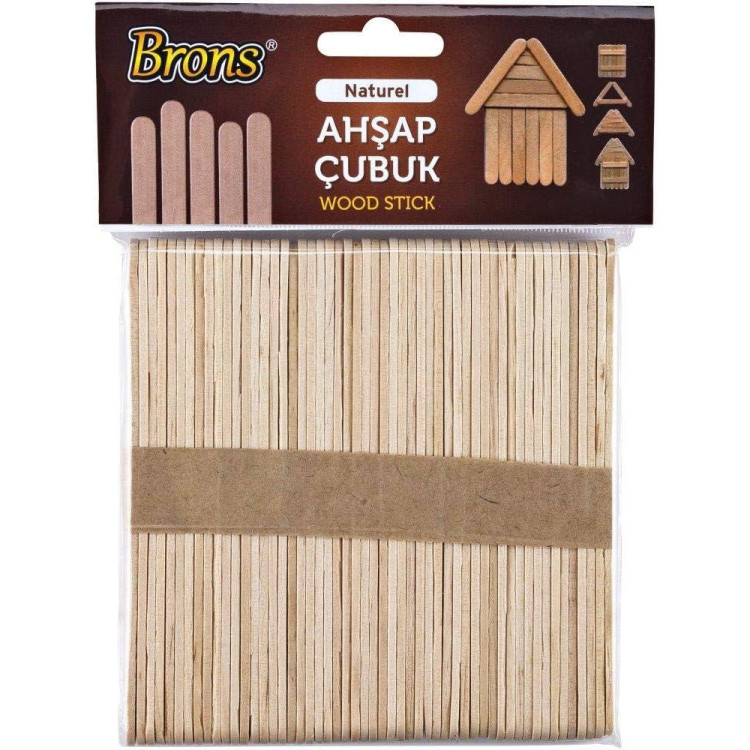 BRONS BR-901 AHŞAP DİL ÇUBUĞU NATUREL 50'Lİ*100