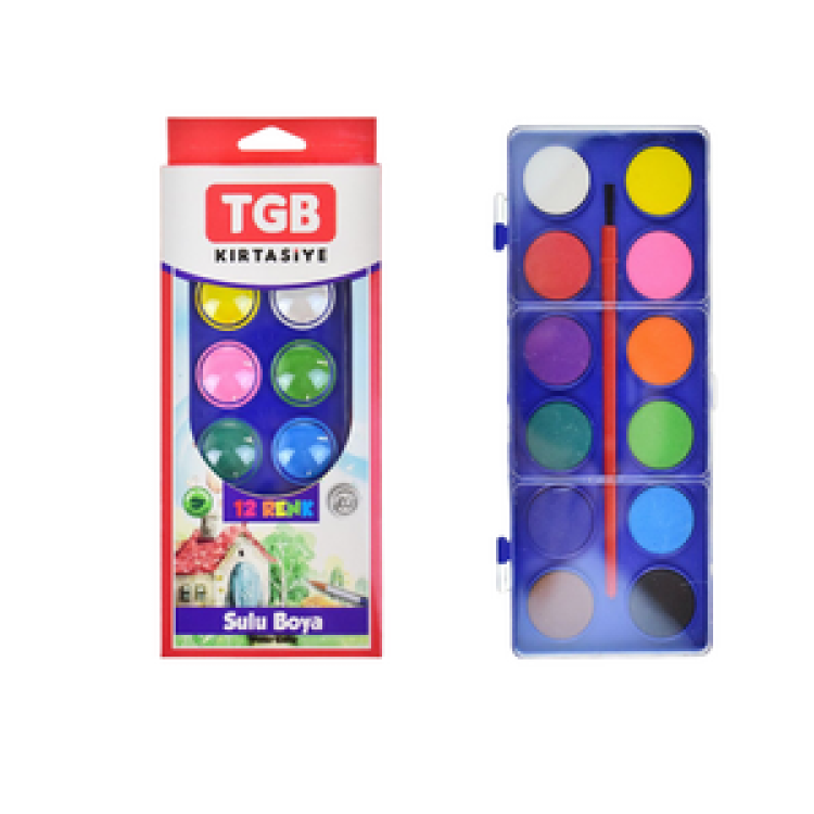 TGB 1034 BÜYÜK BOY SULU BOYA 12'Lİ PAKET>