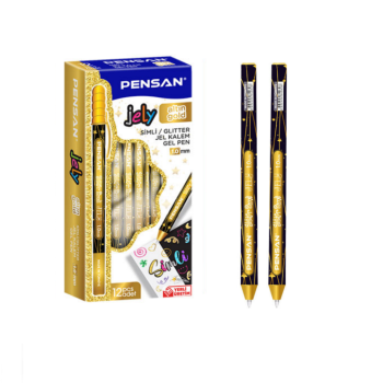 PENSAN 2800 ALTIN JELY GLİTTER SİMLİ JEL KALEM 12'Lİ *50