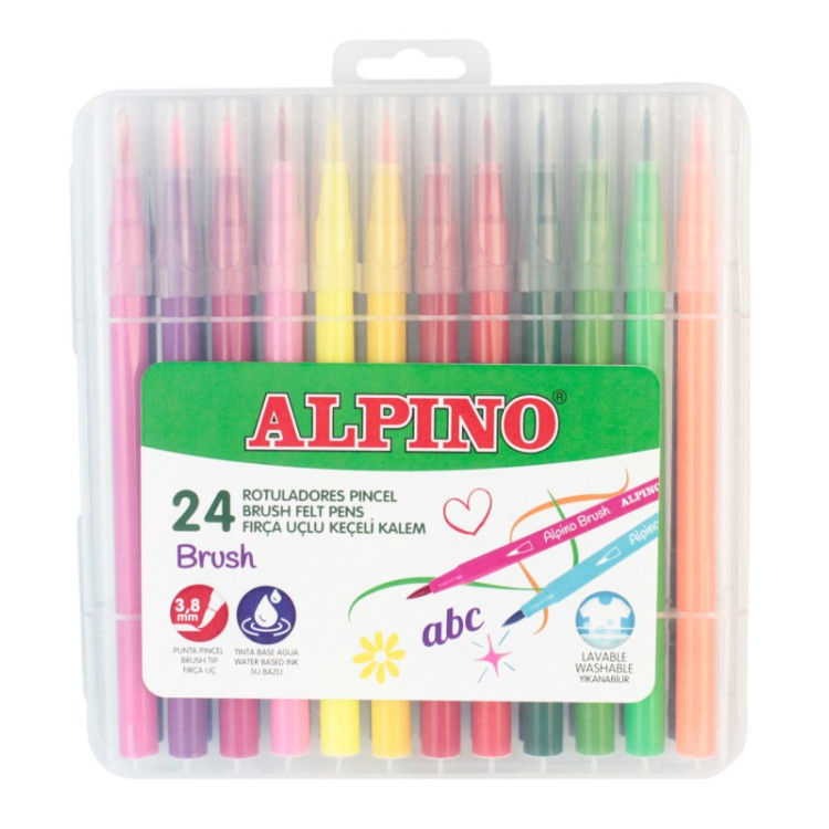 ALPINO AR- 1097 FIRÇA UÇLU KEÇELİ KALEM 24'LÜ