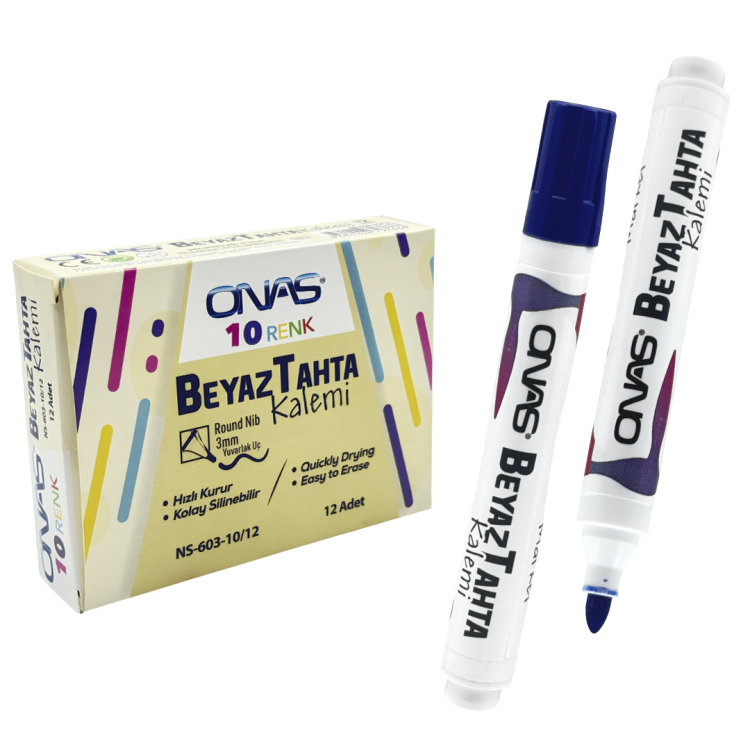 ONAS NS-603-10/12 BEYAZ TAHTA KALEMİ 12Lİ