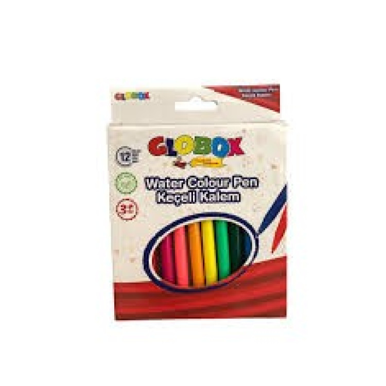 GLOBOX 1525 KEÇELİ KALEM 12 RENK >