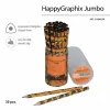 HAPPY GRAPHİX 21-0062-36 JUMBO KURŞUN KALEM 4B 3,5MM LEOPAR 30'LU PAKET