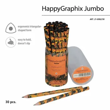 HAPPY GRAPHİX 21-0062-36 JUMBO KURŞUN KALEM 4B 3,5MM LEOPAR 30'LU PAKET HAPPY GRAPHİX 21-0062-36 JUMBO KURŞUN KALEM 4B 3,5MM LEOPAR 30'LU PAKET