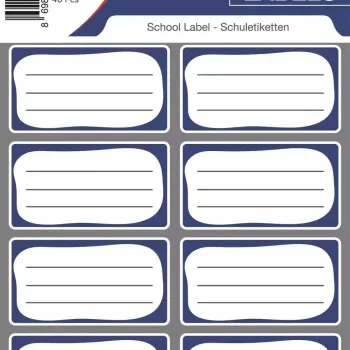 TANEX BRD-7001 BORDÜRLÜ MAVİ ÇİFT SIRA OKUL ETİKETİ 10'LU *50