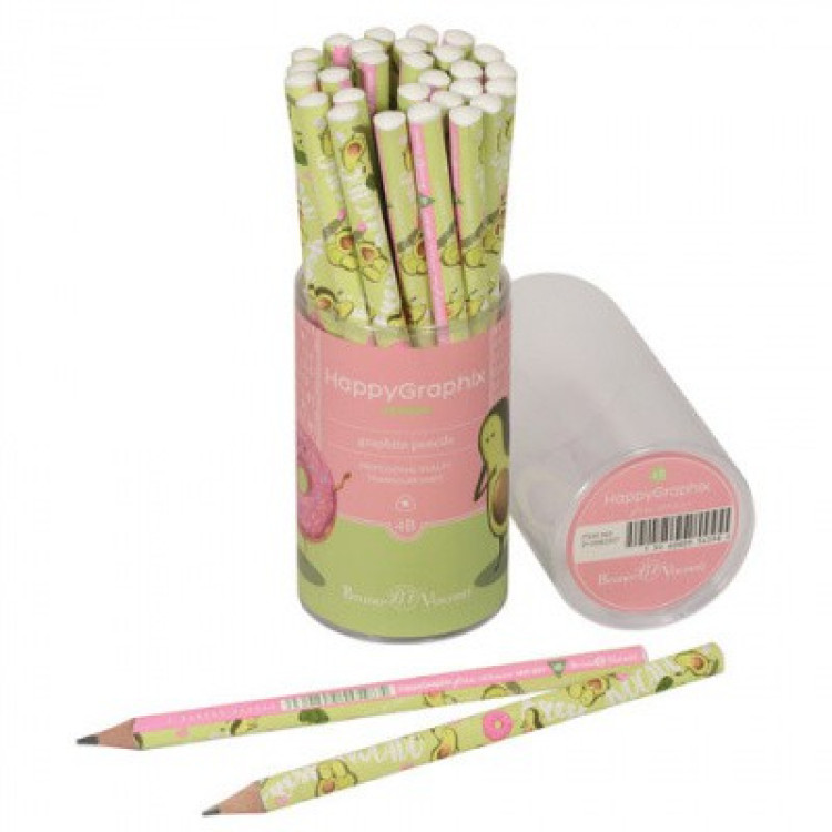 HAPPY GRAPHİX 21-0062-07  JUMBO KURŞUN KALEM  4B 3,5MM AVOKADO 30LU