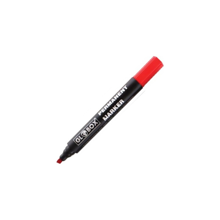 GLOBOX 6921 KESİK UÇ KIRMIZI PERMANENT MARKER 12Lİ