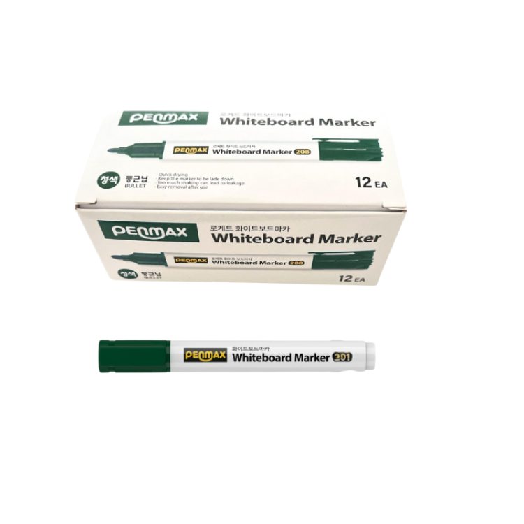 PENMAX WBM-208 BEYAZ TAHTA KALEMİ YEŞİL 12Lİ PAKET >