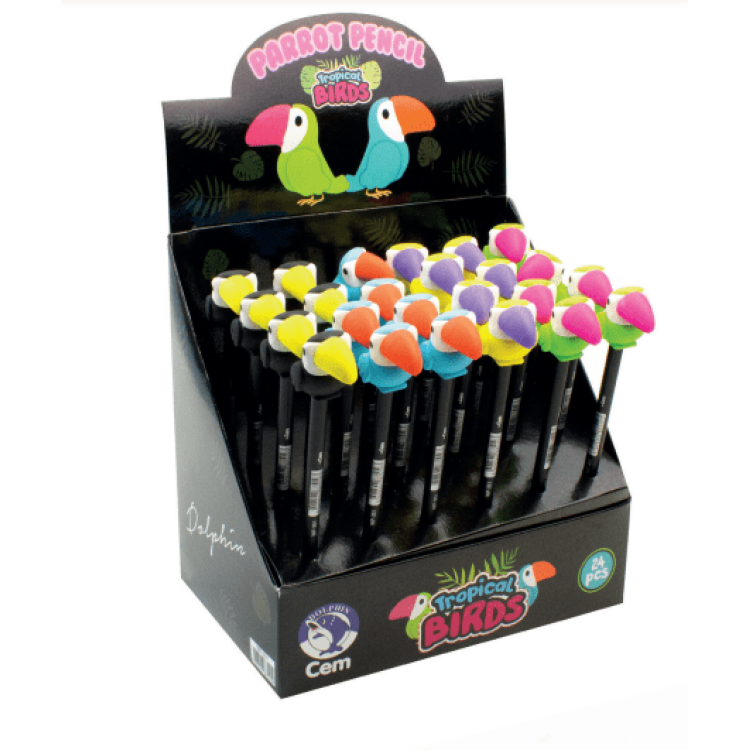 DOLPHIN WP-351 PAPAĞAN BAŞLIKLI KURŞUN KALEM 24LÜ