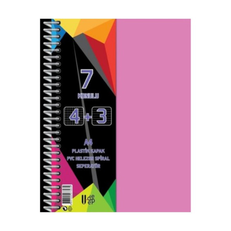 U-DEEP PP KAPAK AYRAÇLI DEFTER 4+3 175YP.*28