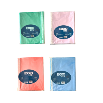 EXXO LİTE A4 RENKLİ POŞET DOSYA 100 LÜ *50 >