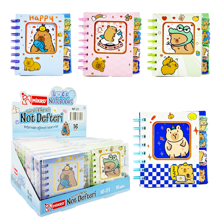 MİKRO NT-21 CHILLBEAR SPİRALLİ &AYRAÇLI NOT DEFTERİ 16LI