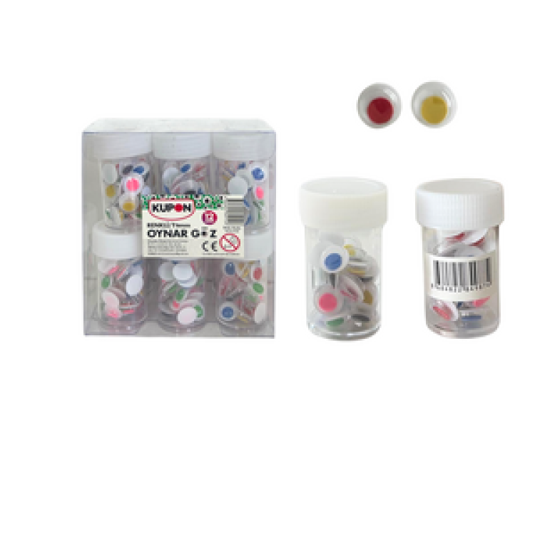 KUPON KOG-310 RENKLİ OYNAR GÖZ 12MM 12'Lİ