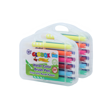 GLOBOX 3376 FIRÇA UÇLU KEÇELİ KALEM 12 RENK ÇANTALI