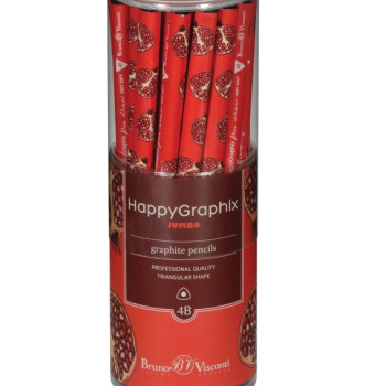 HAPPY GRAPHİX 21-0062-04 JUMBO KURŞUN KALEM  4B 3,5MM FRUİTY 30LU >