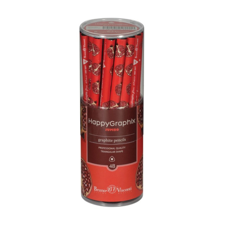 HAPPY GRAPHİX 21-0062-04 JUMBO KURŞUN KALEM  4B 3,5MM FRUİTY 30LU