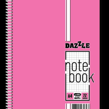 A-4 DAZZLE PASTEL SPİRALLİ PP KAPAK 96 YP KARELİ *4
