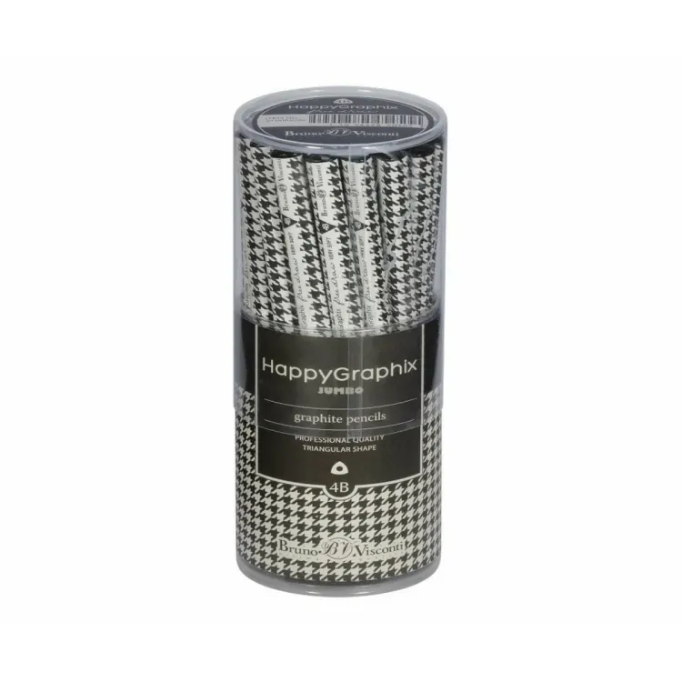HAPPY GRAPHİX 21-0030 BLACK JUMBO KURŞUN KALEM  4B 3,5MM TRENDY 30LU