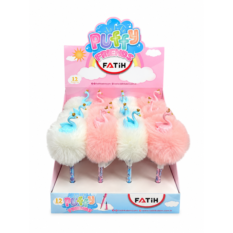 FATİH 58156 PUFFY FRIENDS YUMURTLAYAN KALEM 12'Lİ