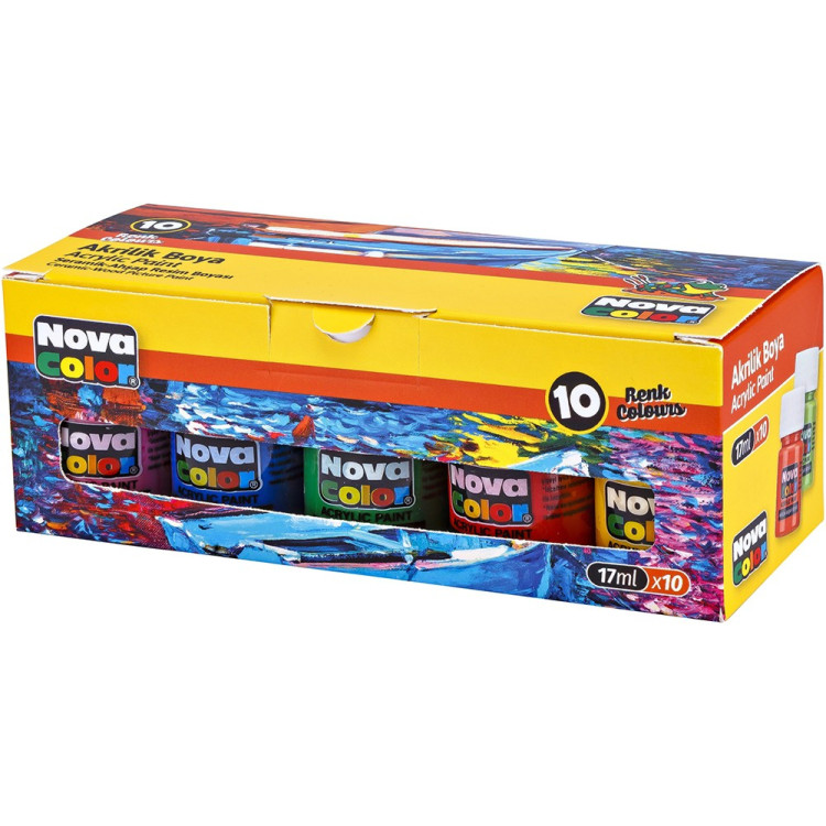 NOVA COLOR NC-2007 AKRİLİK BOYA ŞİŞE 10'LU*48
