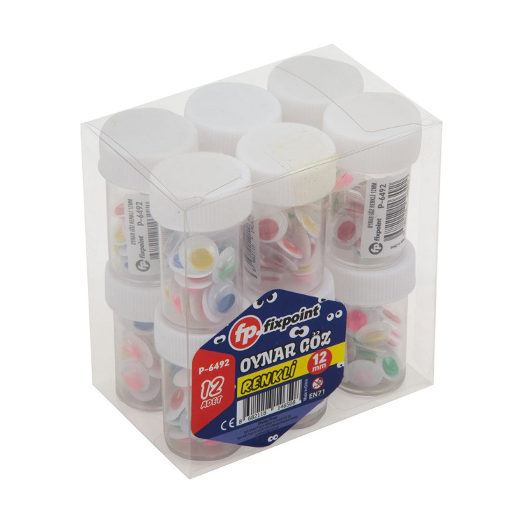 FİXPOİNT P-6492 OYNAR 12MM GÖZ RENKLİ 12'Lİ
