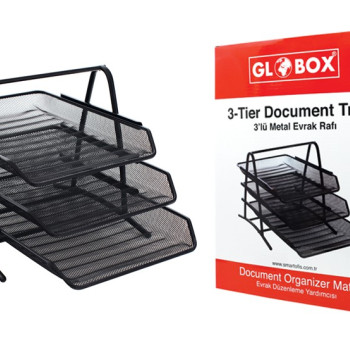 GLOBOX 6255 METAL EVRAK RAFI SİYAH*12