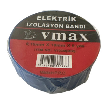VMAX V103M RENKLİ ELEKTRİK İZOLASYON BANDI 18MM*5MT 10'LU * 50