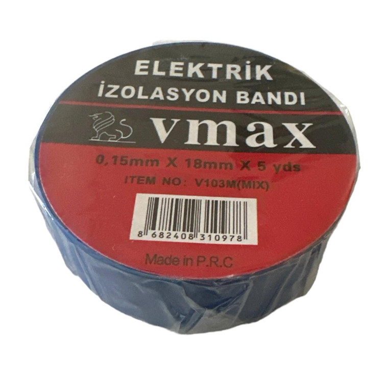 VMAX V103M RENKLİ  ELEKTRİK İZOLASYON BANDI 18MM*5MT 10LU * 50