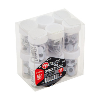 FİXPOİNT P-6584 OYNAR GÖZ SİYAH 12MM 12'Lİ FİXPOİNT P-6584 OYNAR GÖZ SİYAH 12MM 12'Lİ