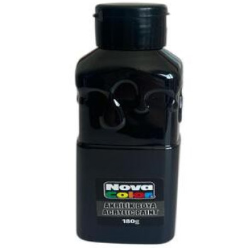 NOVA COLOR NC-1006 SİYAH AKRİLİK BOYA 180 GR*72