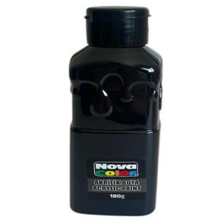 NOVA COLOR NC-1006 SİYAH AKRİLİK BOYA 180 GR*72