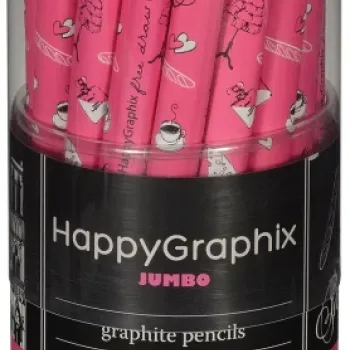 HAPPY GRAPHİX 21-0062-05 JUMBO KURŞUN KALEM 4B 3,5MM ROMANTİK 30LU