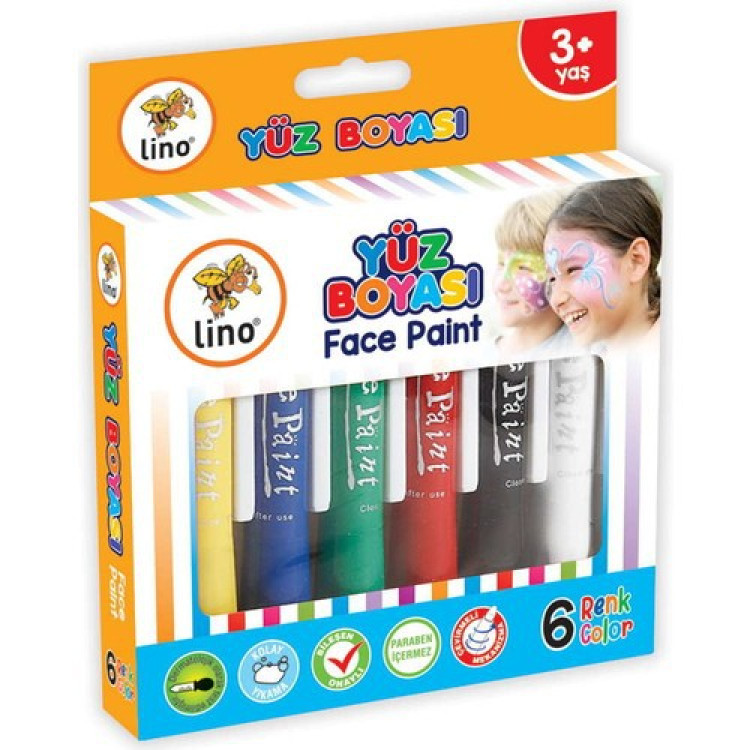 LİNO LN-901 6 RENK YIKANABİLİR YÜZ BOYASI