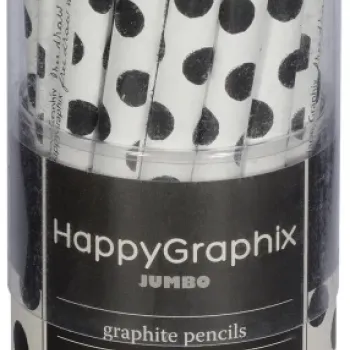 HAPPY GRAPHİX 21-0062-29 BLACK JUMBO KURŞUN KALEM 4B 3,5MM NOKTA 30'LU PAKET >