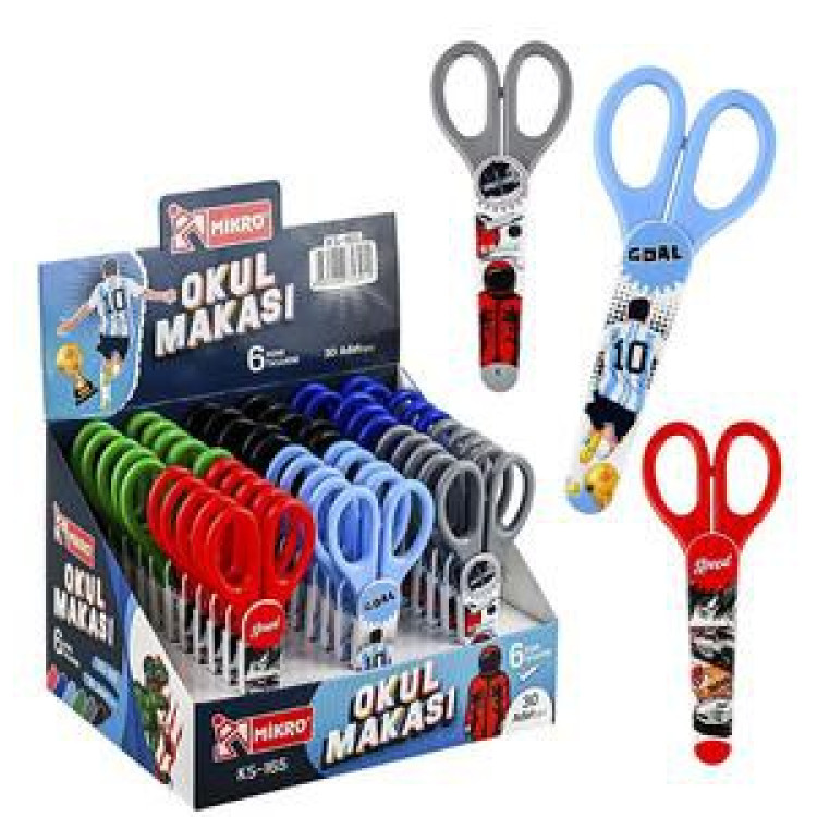 MİKRO KS-165 BÜYÜK KABLI OKUL MAKASI (ERKEK) 30'LU