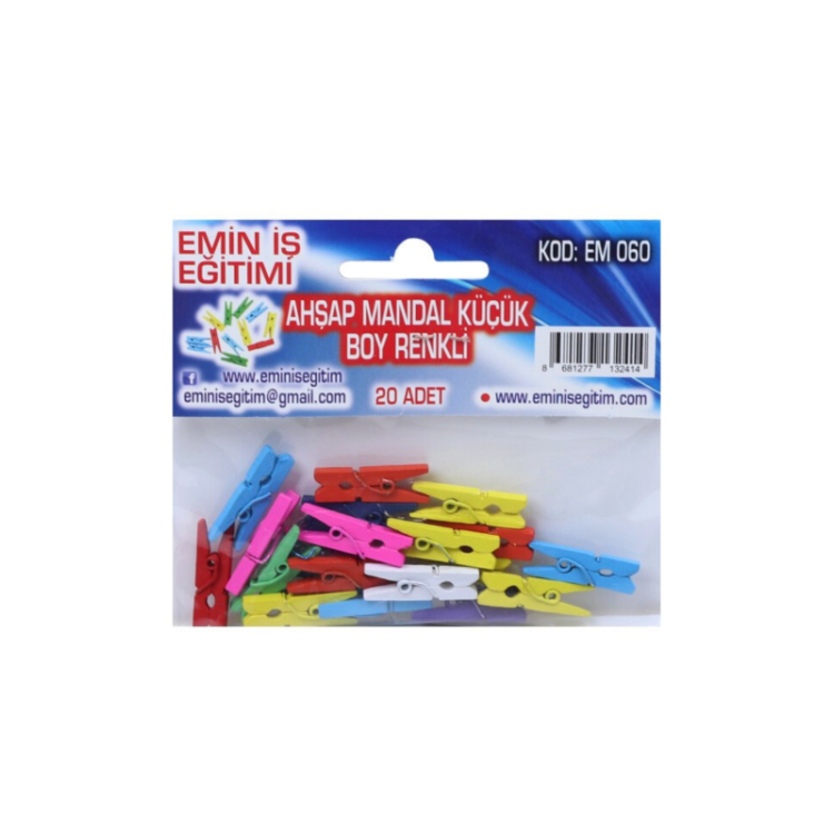 EMİN EM-060 RENKLİ 2,5 MM MİNİ MANDAL 25Lİ