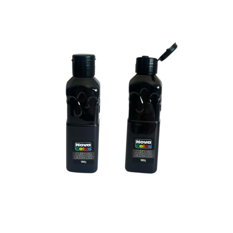 NOVA COLOR NC-1006 SİYAH AKRİLİK BOYA 180 GR*72