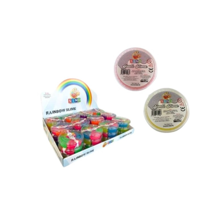 SİNO SLM -0028  SİMLİ YUVARLAK SLİME SLM-0028 24LÜ PAKET 140 GR*6